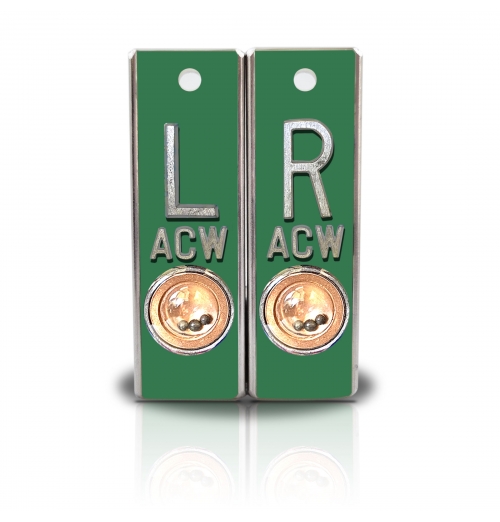 Aluminum Position Indicator X Ray Markers- Green Solid Color